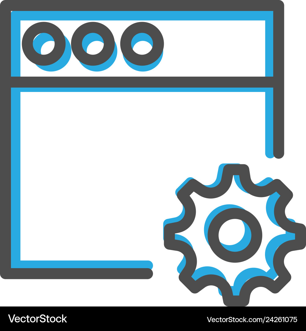 Browser icon design interaction line Browser icon design interaction line vector image