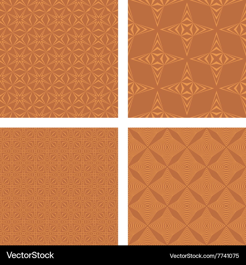 Copper color seamless pattern background set Vector Image