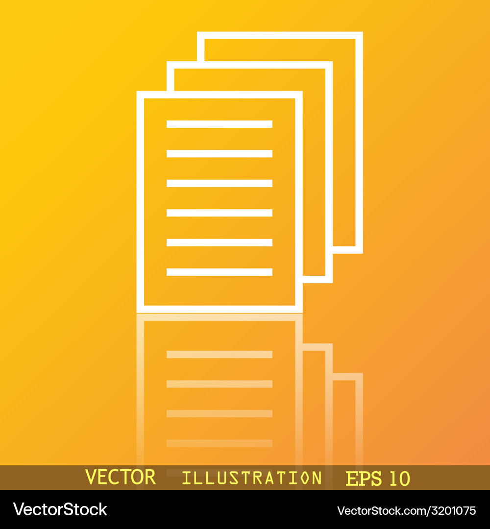 Copy file icon symbol flat modern web design vector image