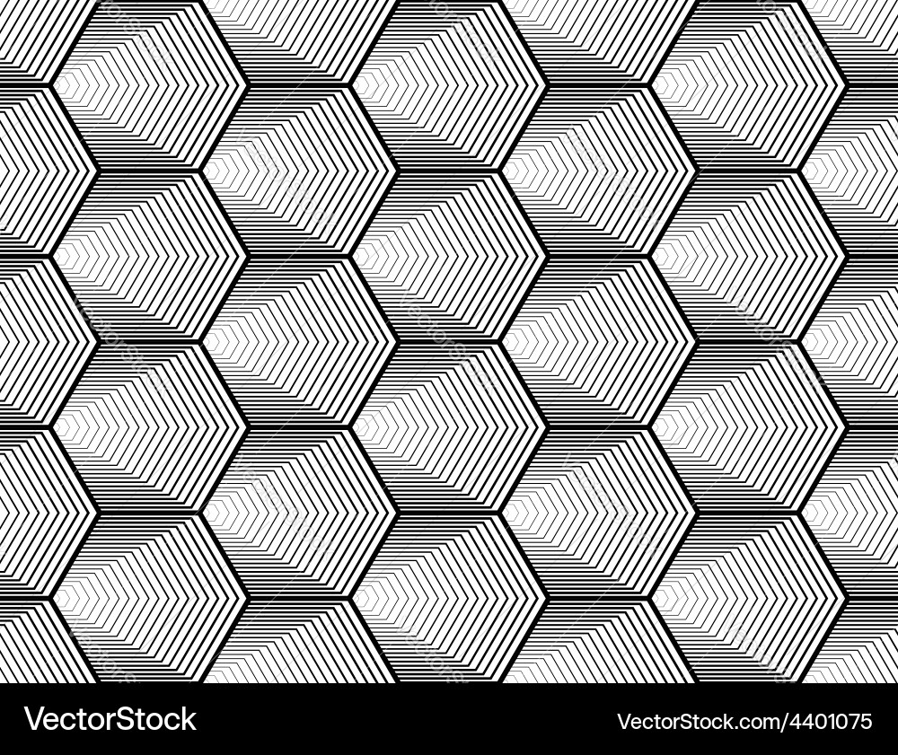 Design seamless monochrome hexagon pattern vector image