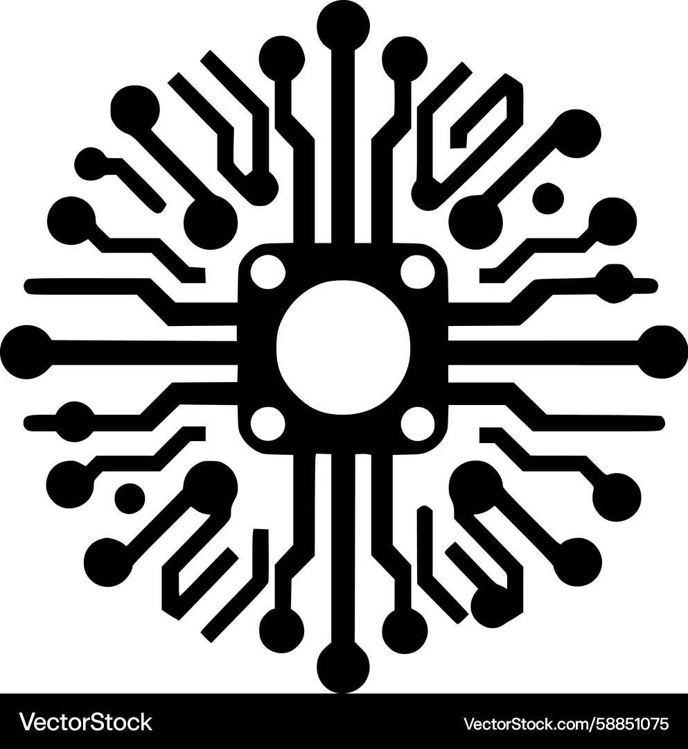 Digital Circuit Pattern Vector Image