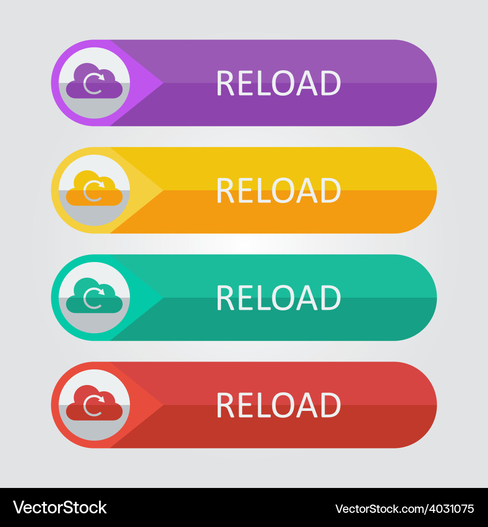 Flat buttons cloud reload Vector Image