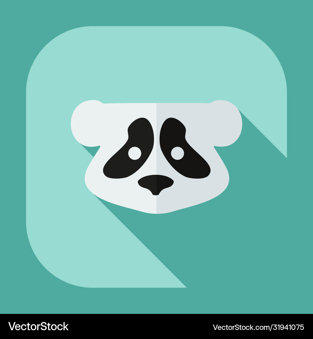 Flat modern design with shadow icons pandas Flat modern design with shadow icons pandas vector image