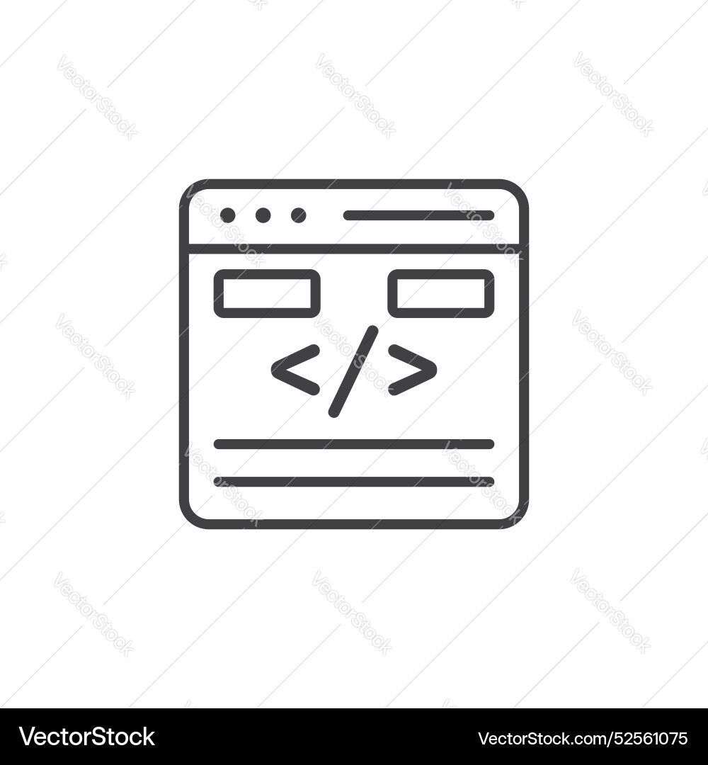Front end icon set on white background Royalty Free Vector