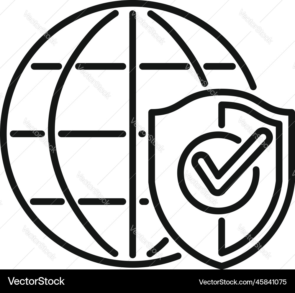 Global ssl certificate icon outline safe Global ssl certificate icon outline safe vector image