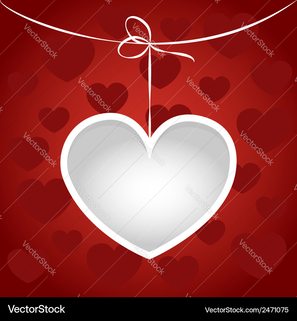 Heart on a string frame vector image