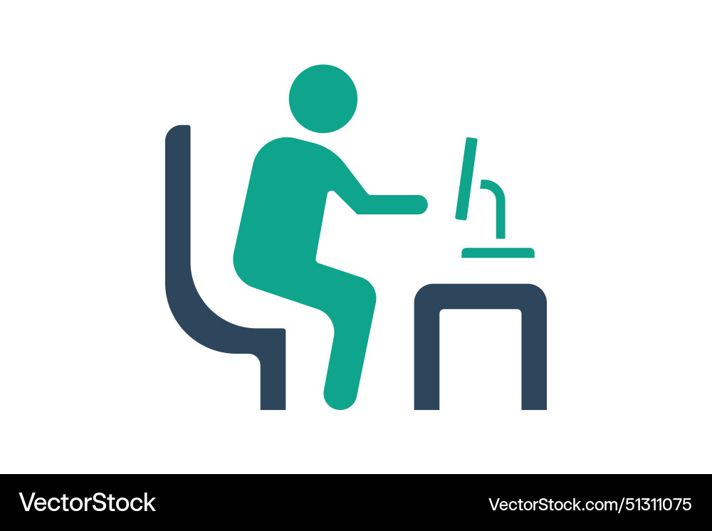 It manager icon person in front of a computer It manager icon person in front of a computer vector image