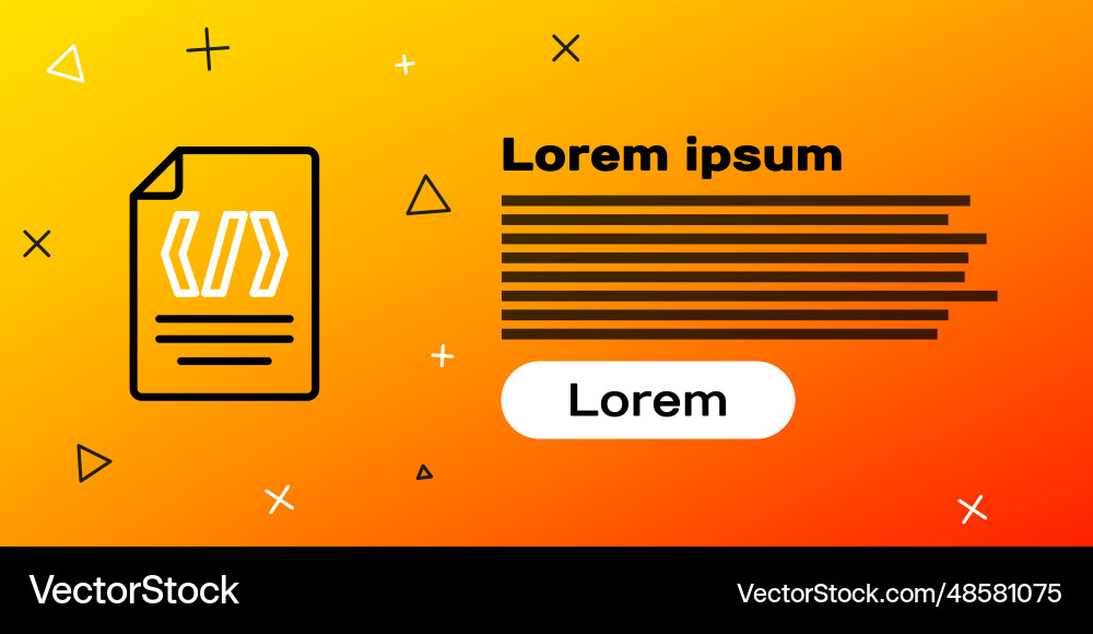 Line binary code icon isolated on yellow Line binary code icon isolated on yellow vector image