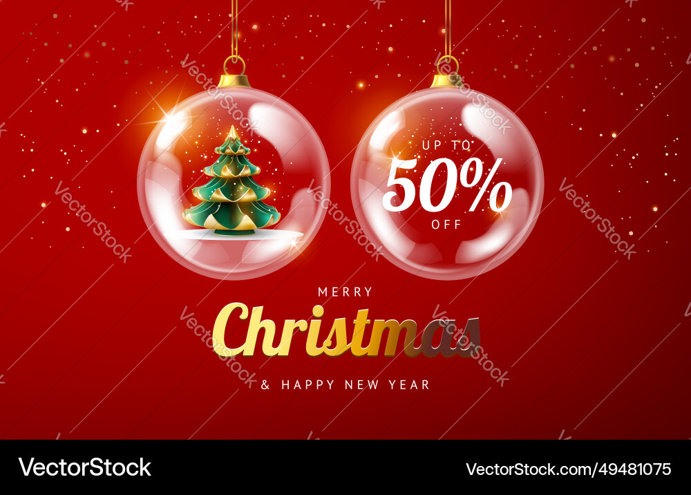 Merry christmas sale promotion poster banner Merry christmas sale promotion poster banner vector image