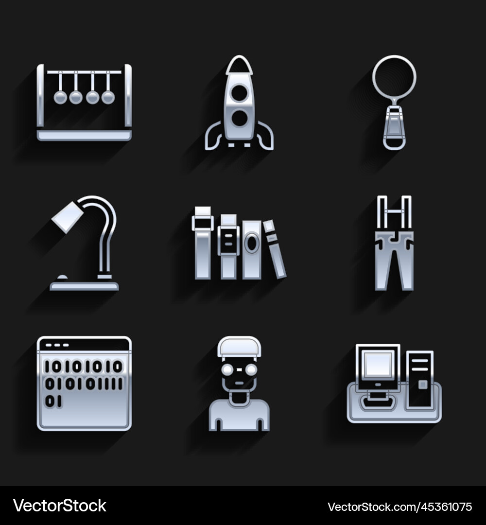 Set book nerd geek monitor with keyboard pants Set book nerd geek monitor with keyboard pants vector image