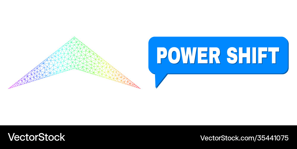 Spectral mesh gradient arrowhead up icon and power Vector Image
