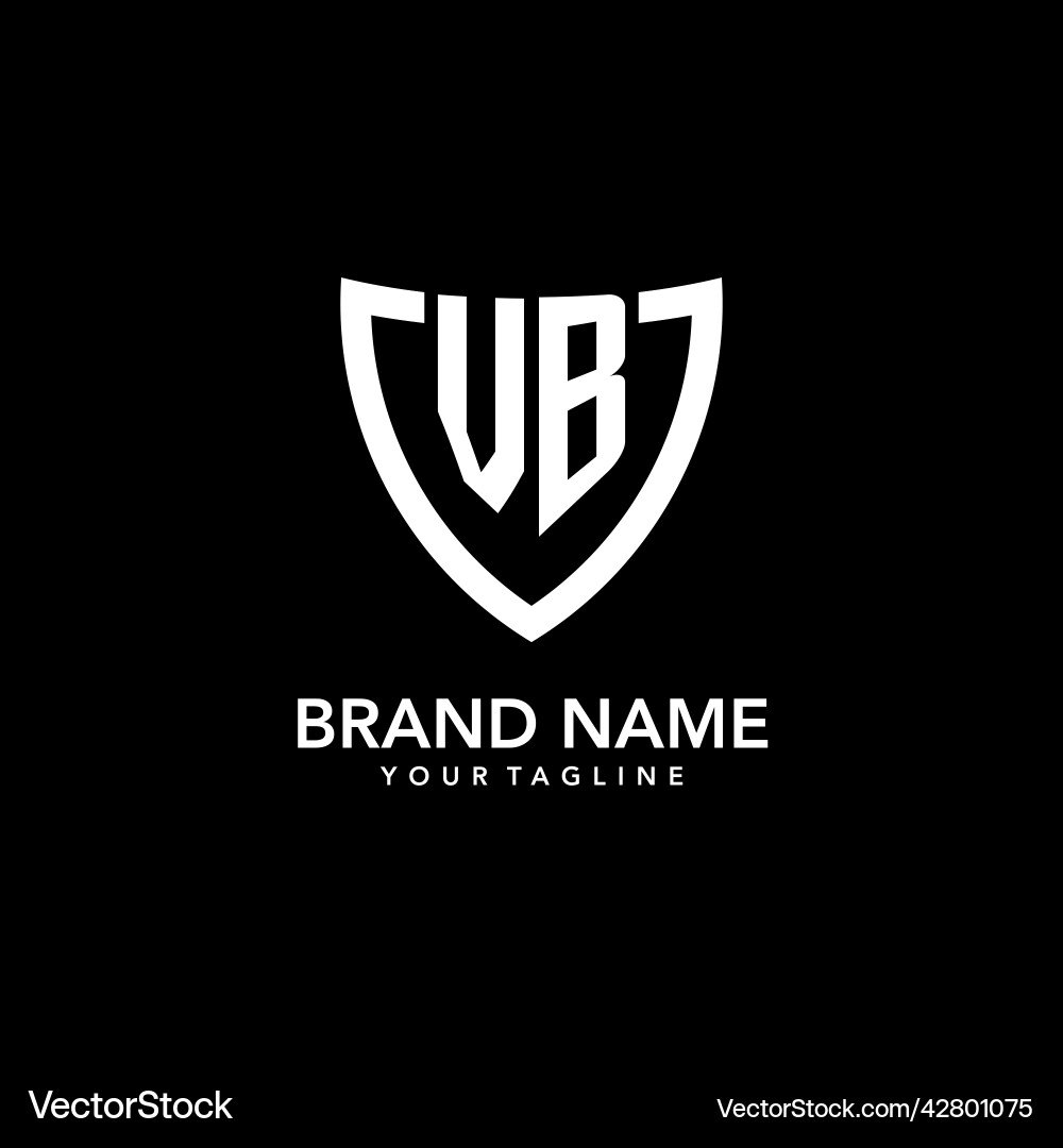Vb monogram initial logo with clean modern shield Vector Image