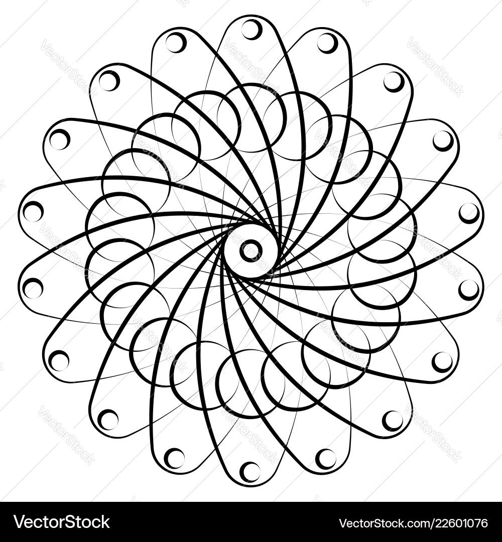 Abstract circular spiral element isolated Abstract circular spiral element isolated vector image