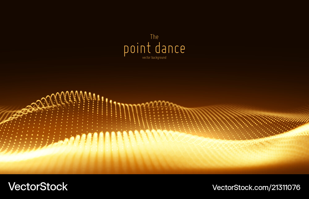 Abstrakte goldene Teilchenwellenpunkte Array Abstrakte goldene Teilchenwellenpunkte Array vektorbild