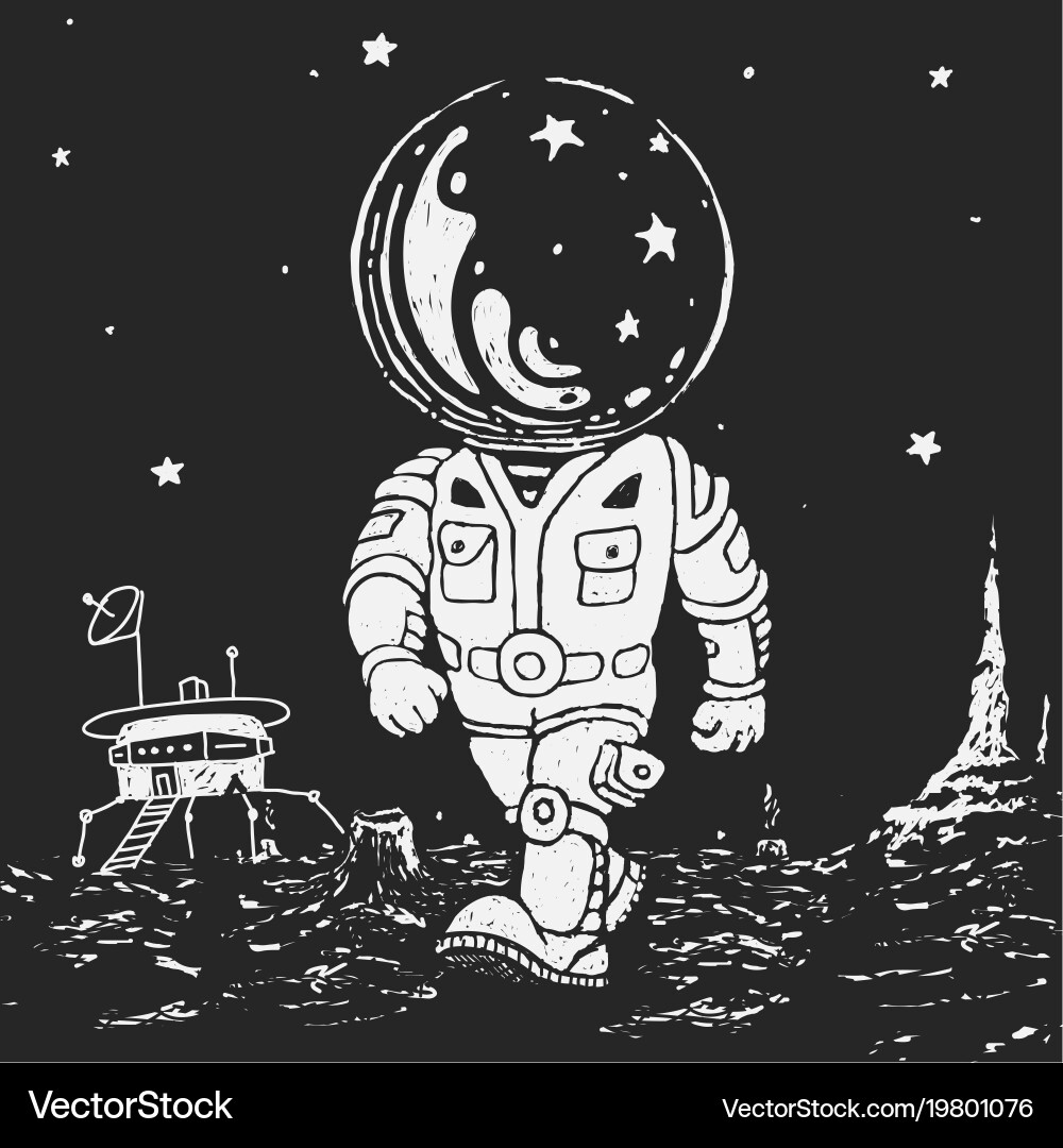 Astronaut Exploring a Distant Planet vector image