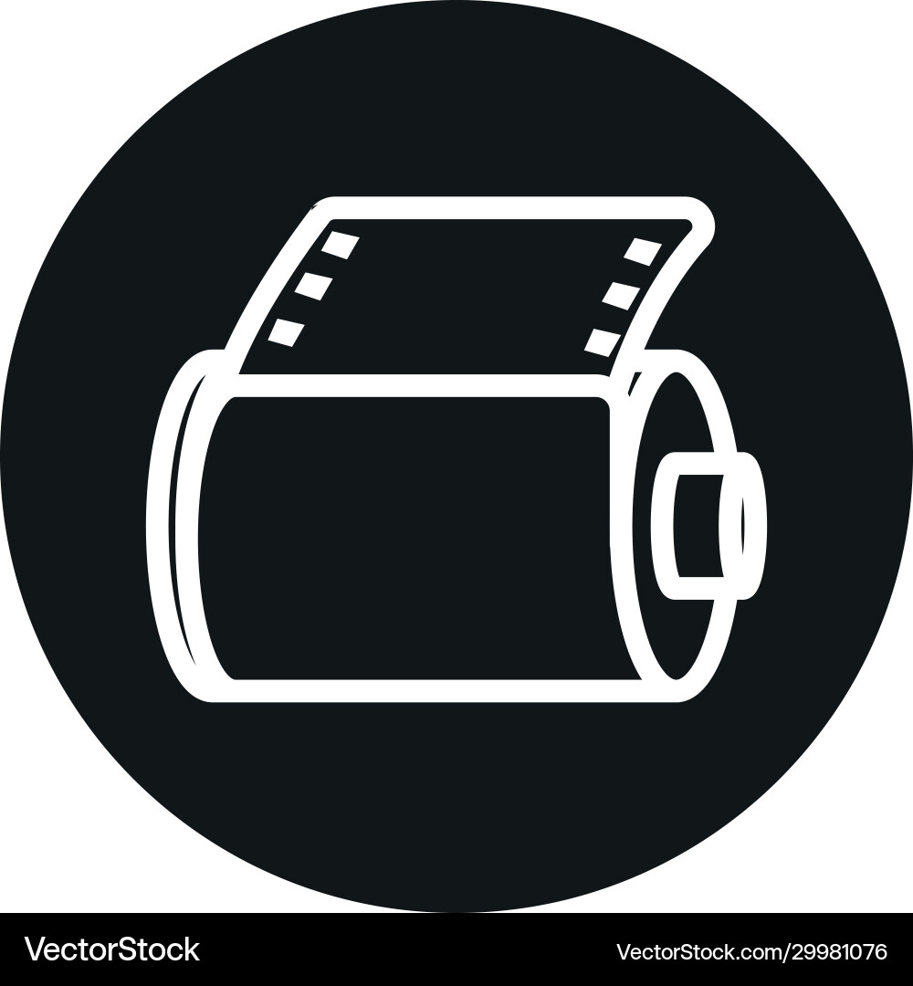 Camera roll line block style icon design vector image
