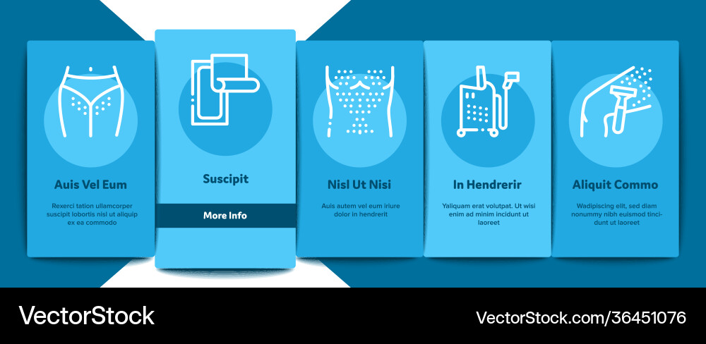 Depilation procedure onboarding elements icons set Vector Image
