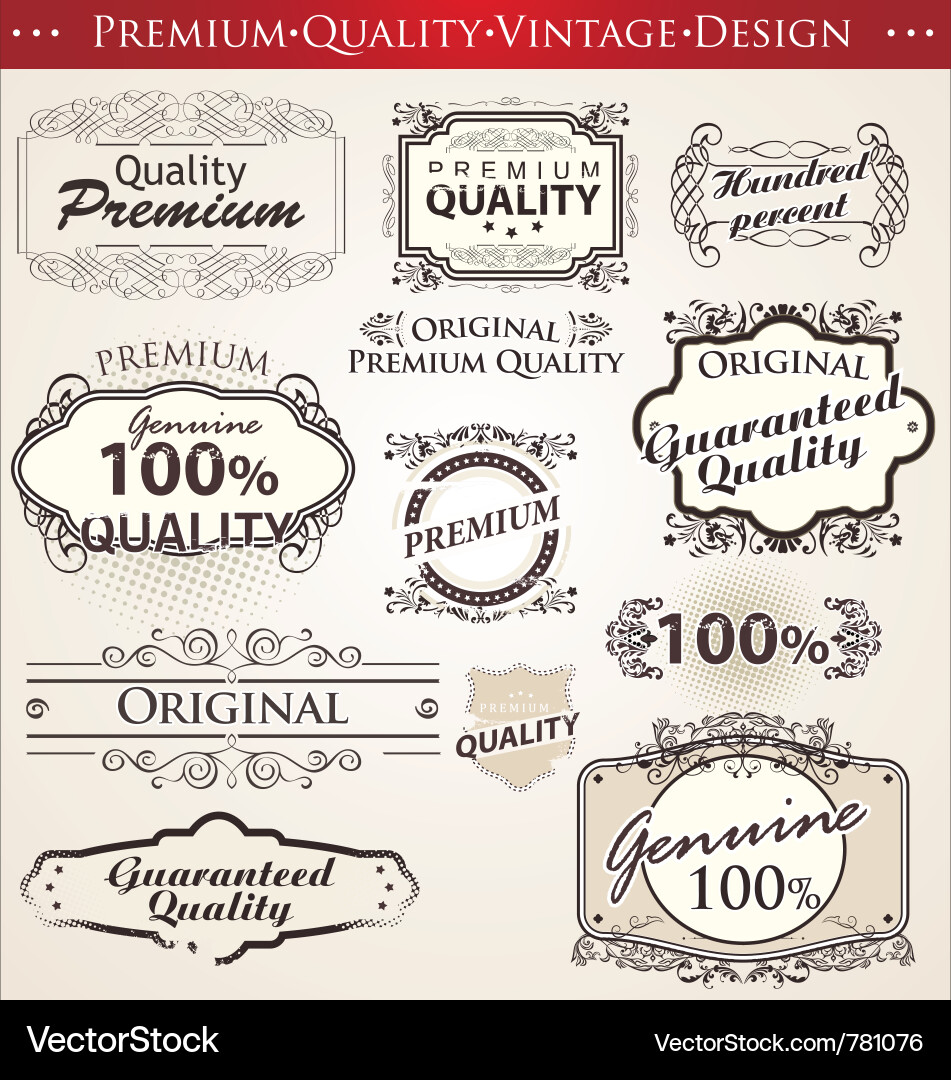 Elegant Vintage Label Set vector image