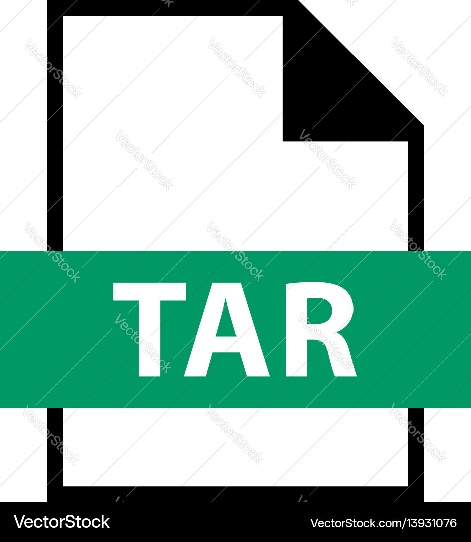 File name extension tar type File name extension tar type vector image