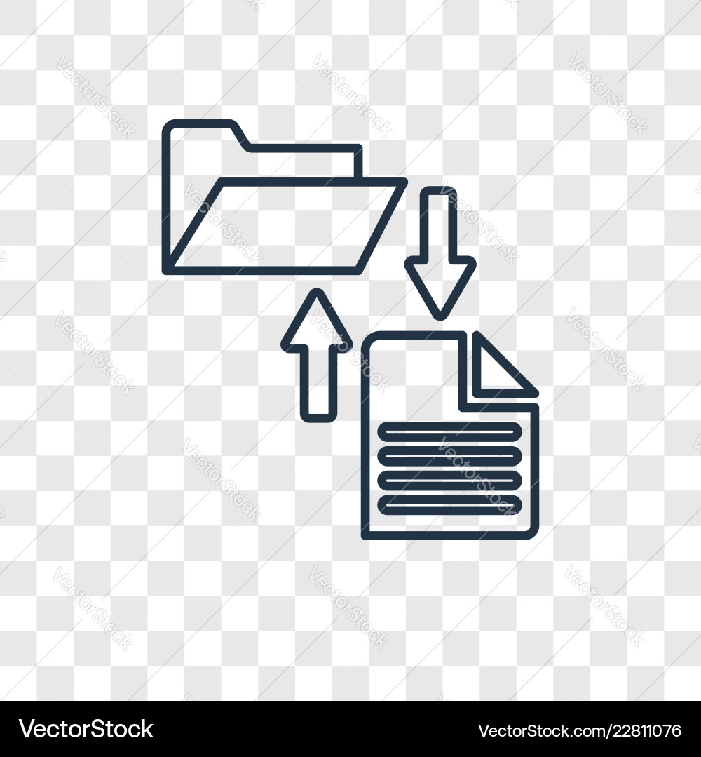 File transfer concept linear icon isolated vector image