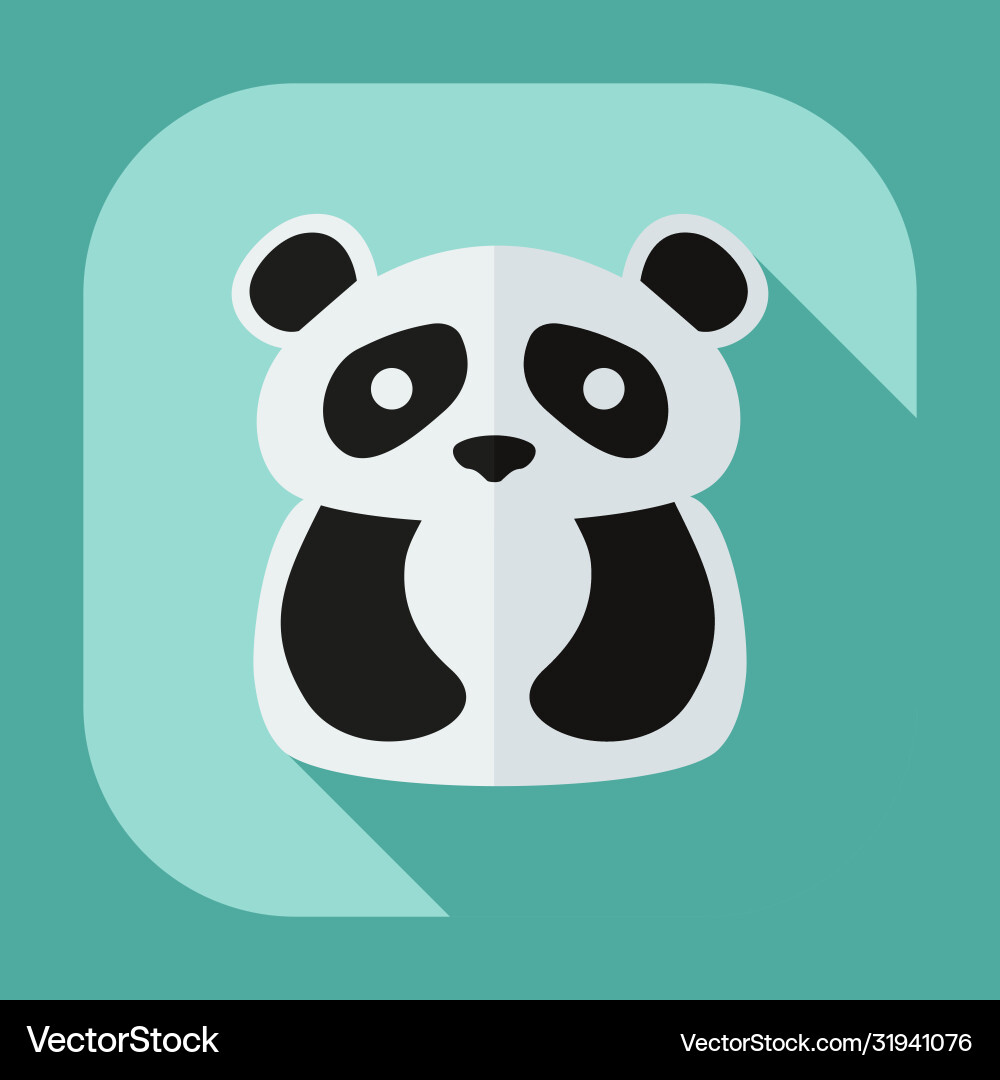 Flat modern design with shadow icons pandas Vector Image