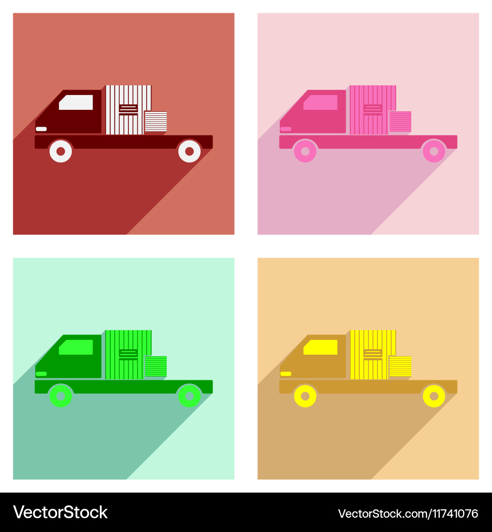 Flat with shadow concept and mobile application vector image