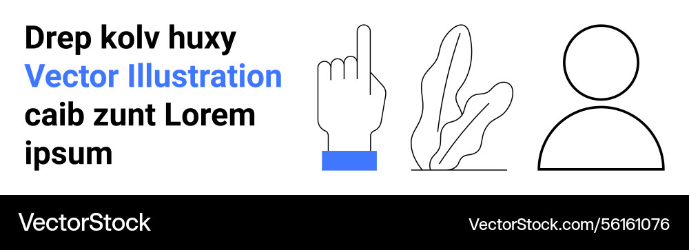 Hand pointing gesture abstract leaves and user Hand pointing gesture abstract leaves and user vector image