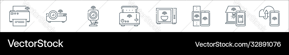 Internet things line icons linear set quality Internet things line icons linear set quality vector image