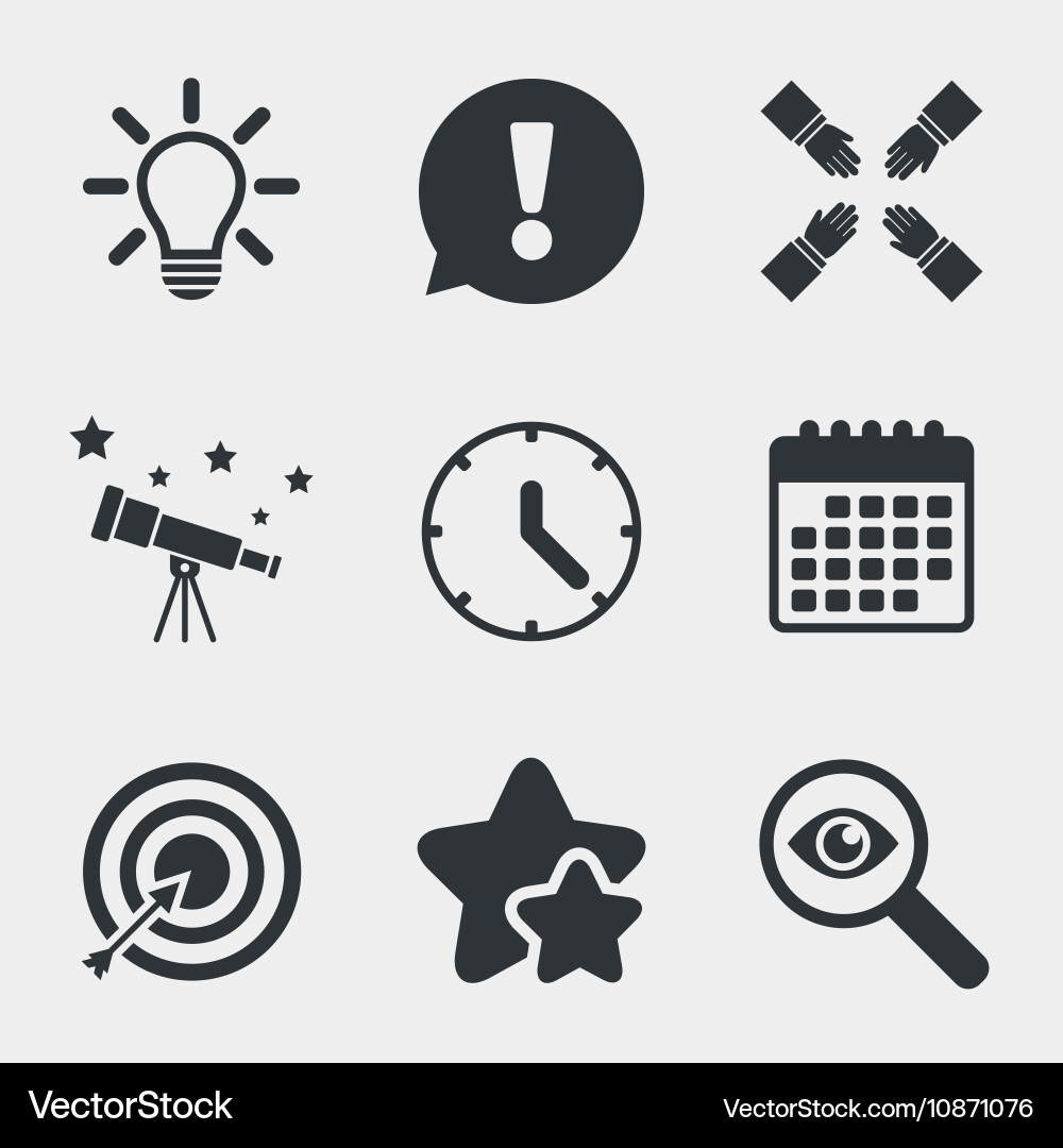 Lamp idea and clock time target aim vector image