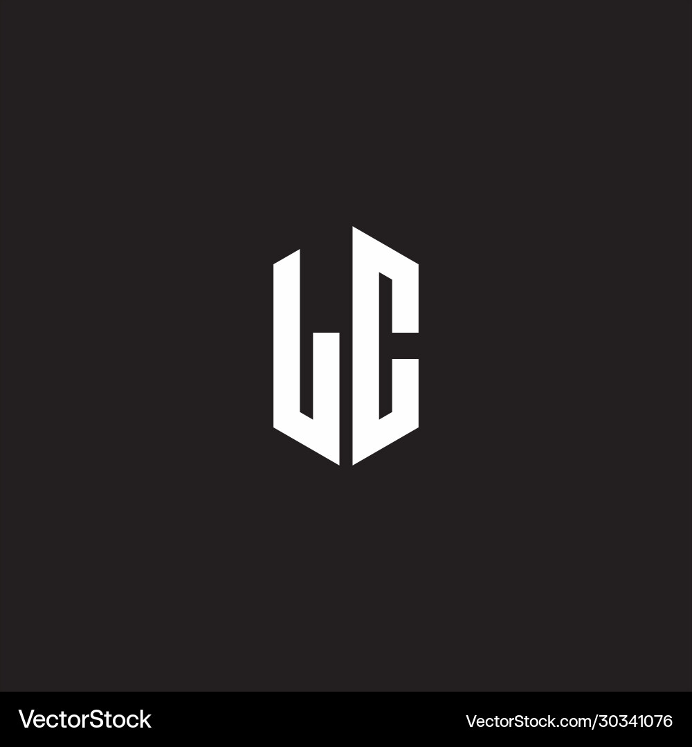 Lc logo monogram with hexagon shape style design vector image