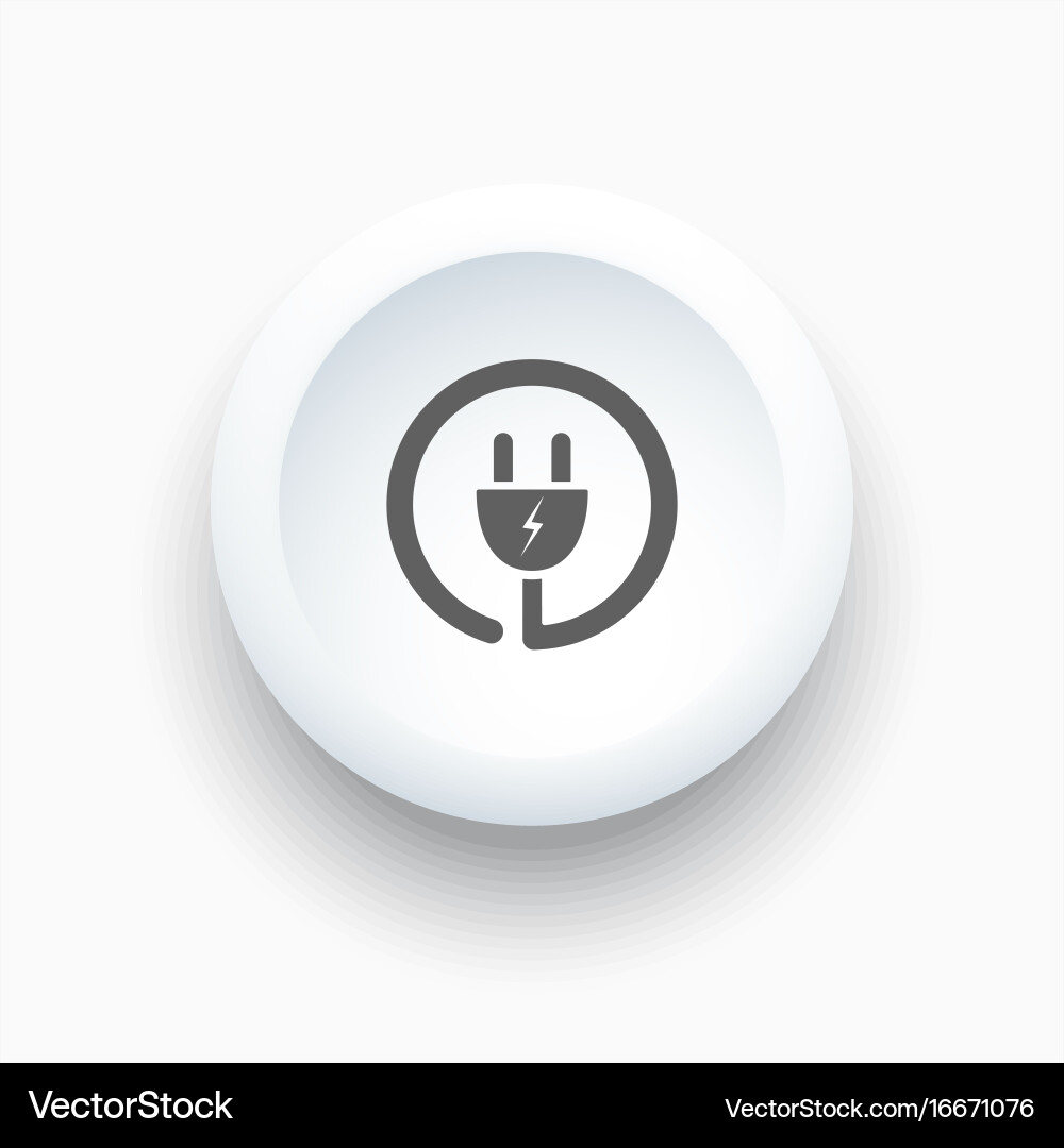 Plug icon on a white simple button vector image
