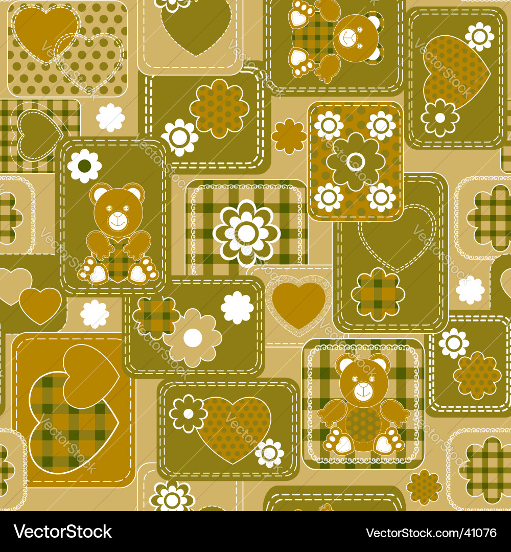 Seamless from hearts and bears Vector Image