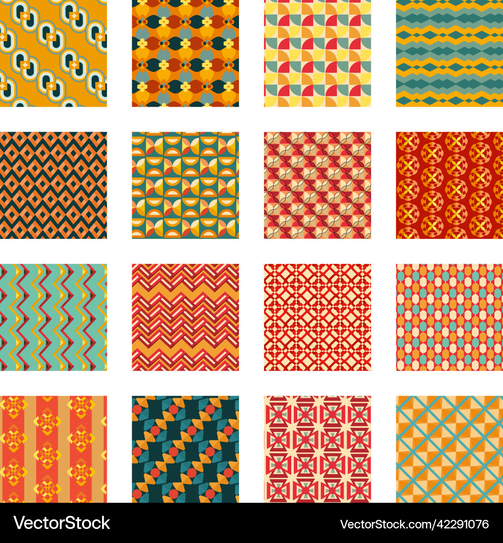 Set of fabric patterns flat Vector Image