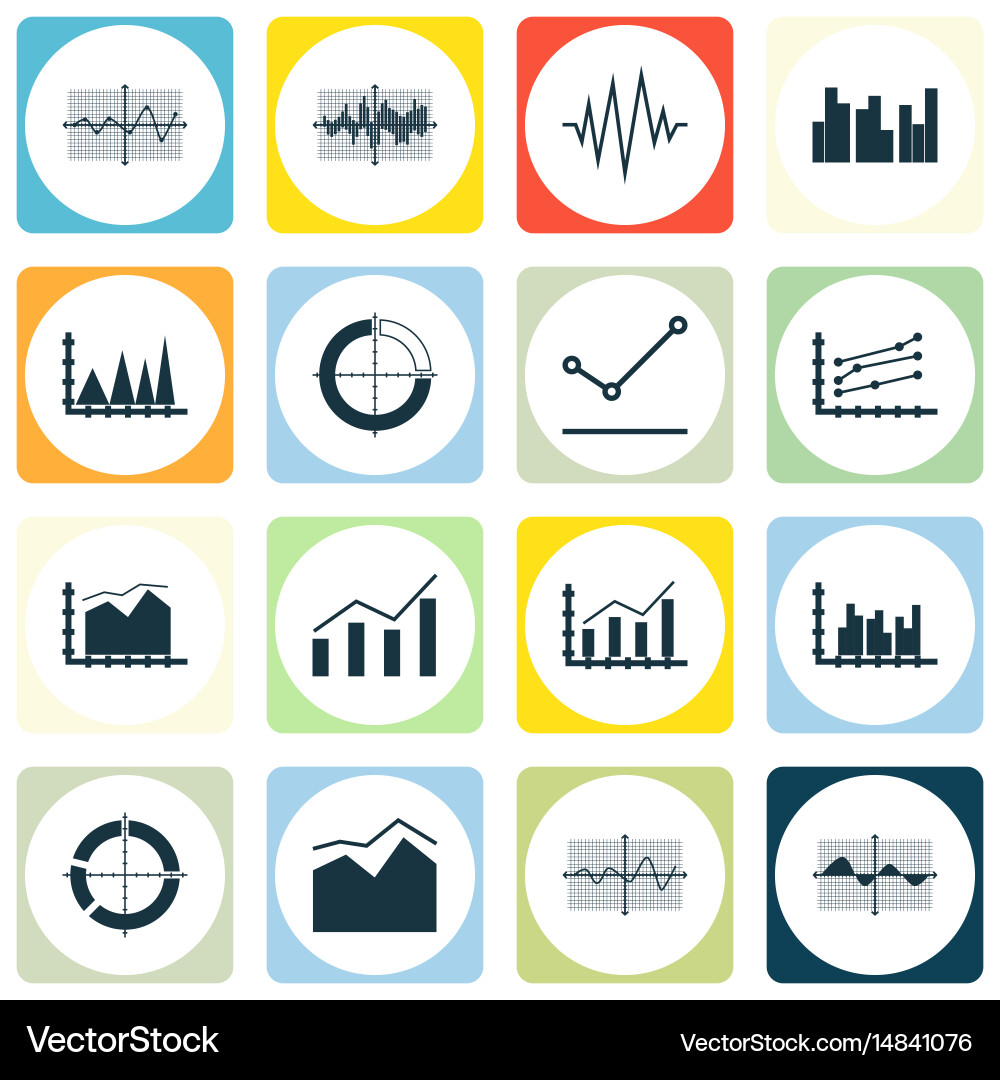 Set of graphs diagrams and statistics icons vector image
