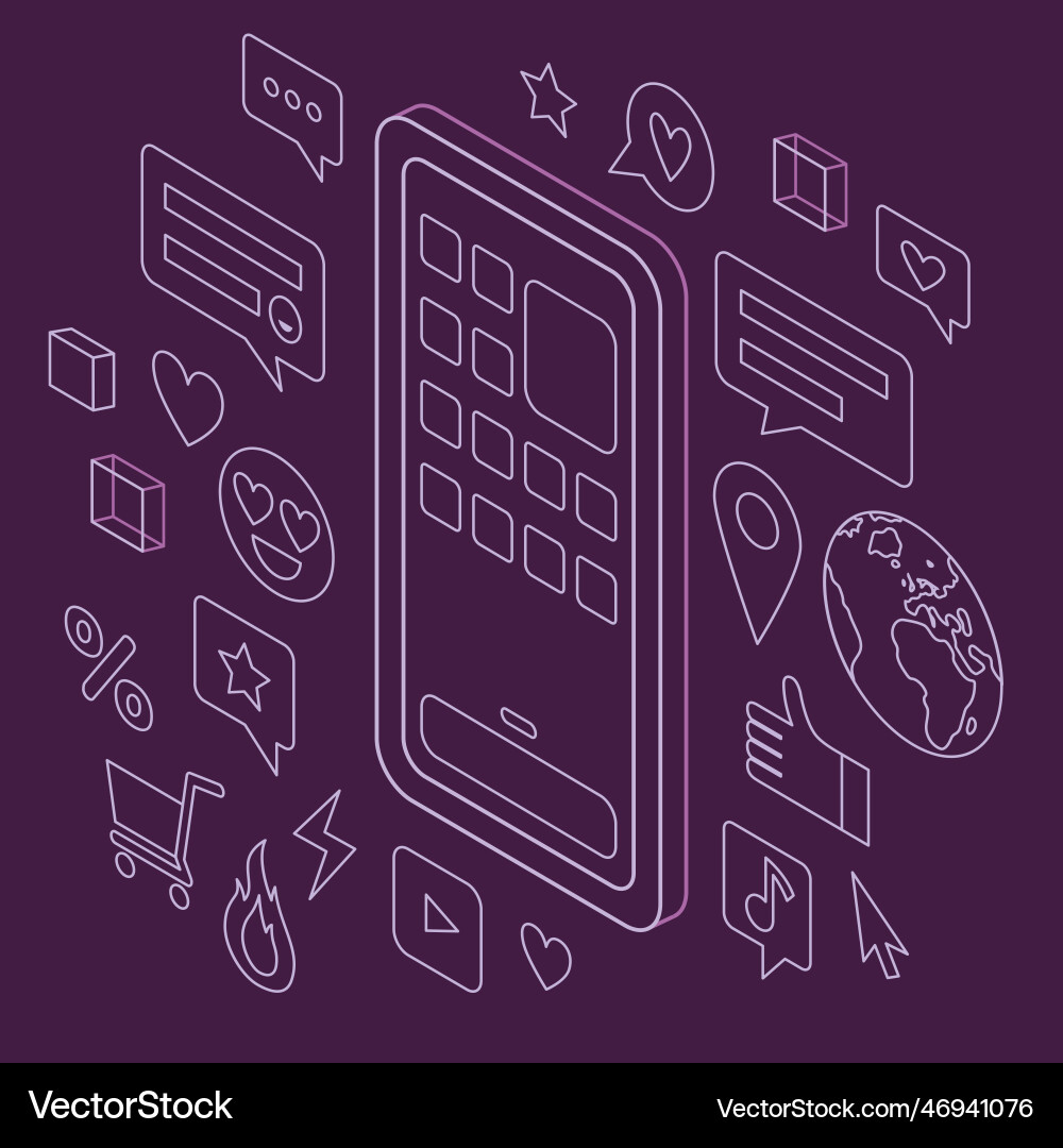 Smartphone screen with application menu Smartphone screen with application menu vector image