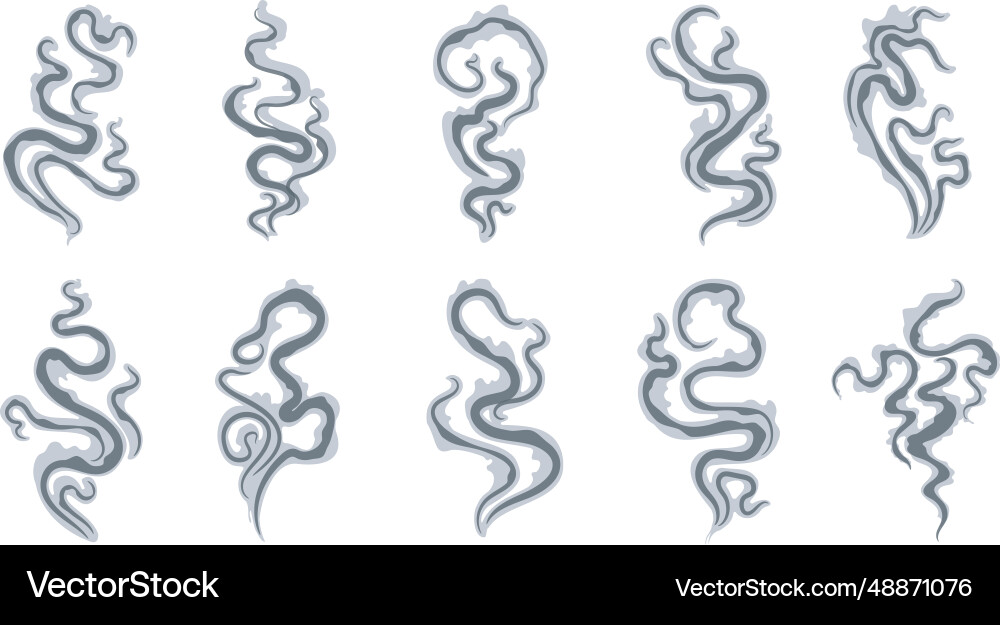 Smoke steam signs vector image