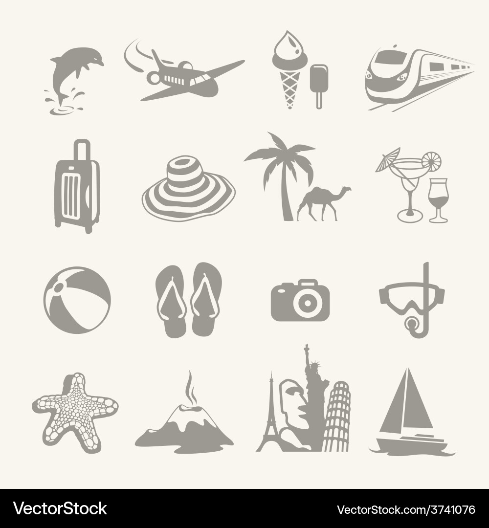 Summer icons Royalty Free Vector Image - VectorStock
