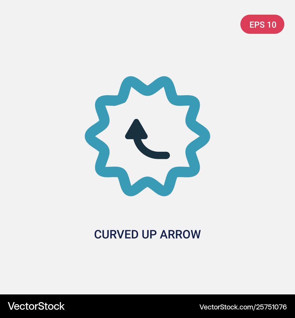 Two color curved up arrow icon from user vector image