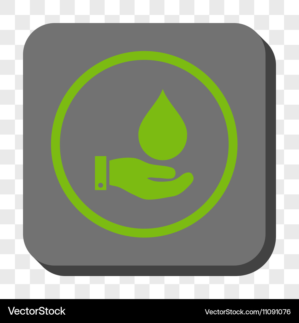 Water service rounded square button Vector Image