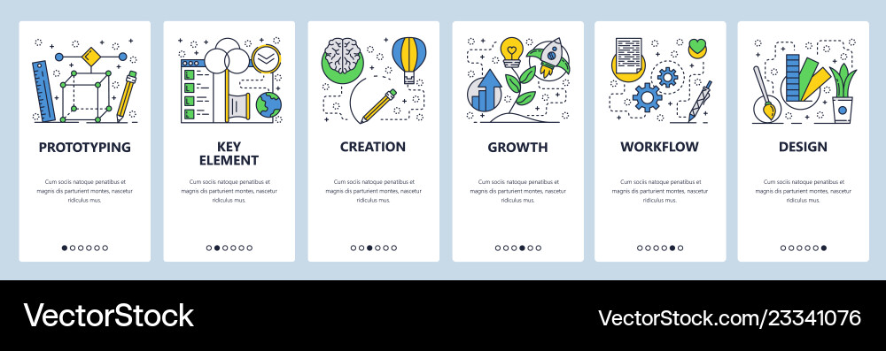 Web site onboarding screens 3d modeling vector image