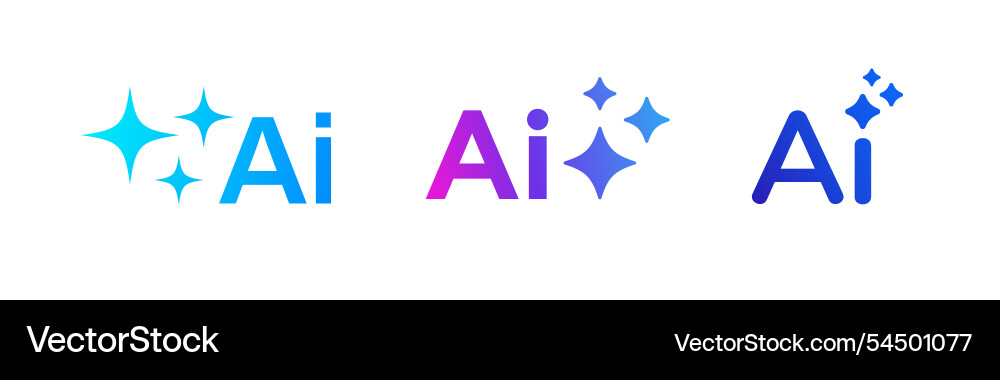 Ai logo set with gradient design abstract symbols vector image