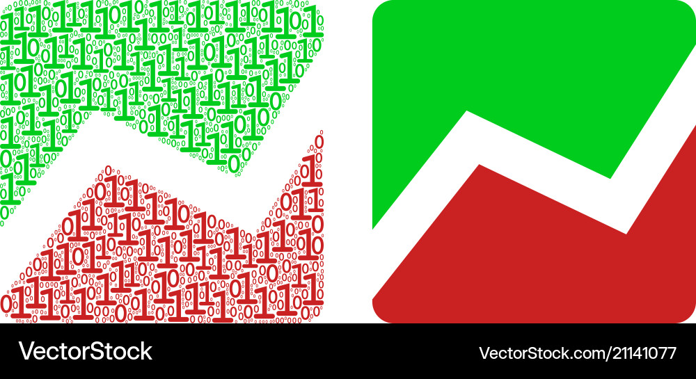 Analytics chart mosaic of binary digits Analytics chart mosaic of binary digits Vector Image