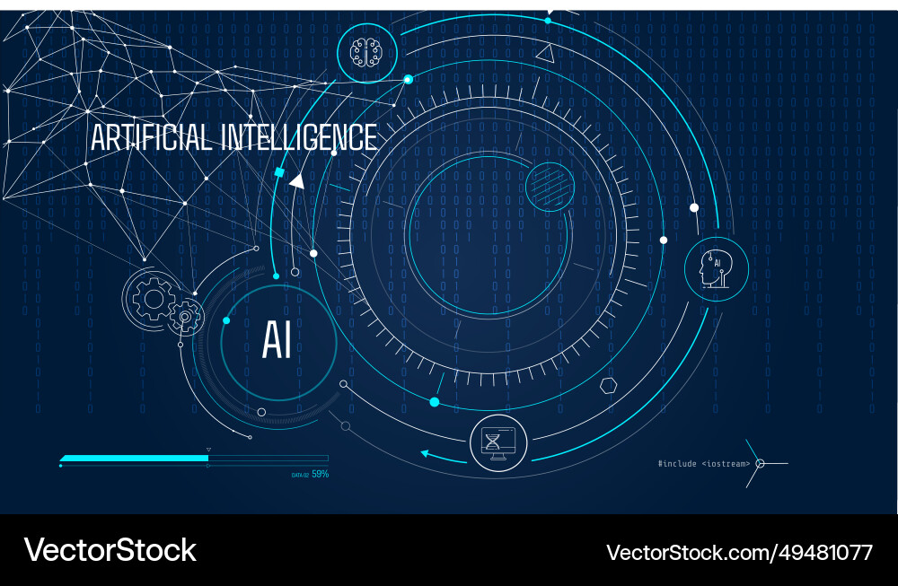 Artificial intelligence computing technology Artificial intelligence computing technology vector image