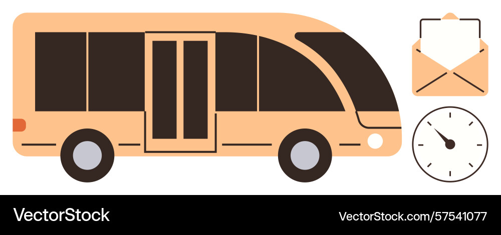 Bus clock and envelope representing Vector Image