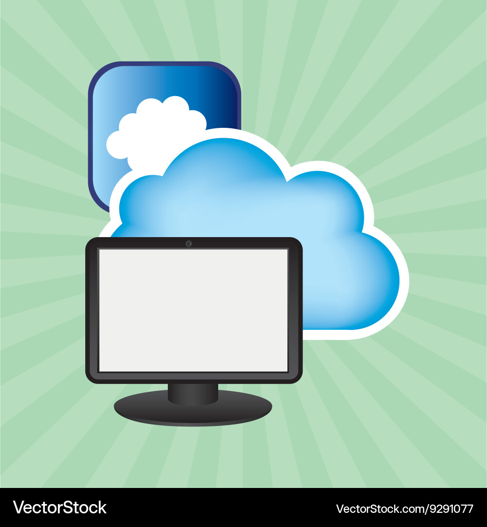 Cloud computing design vector image