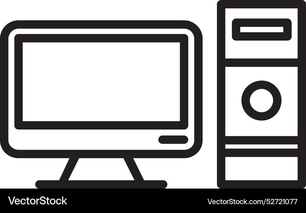 Computer line icon design Vector Image