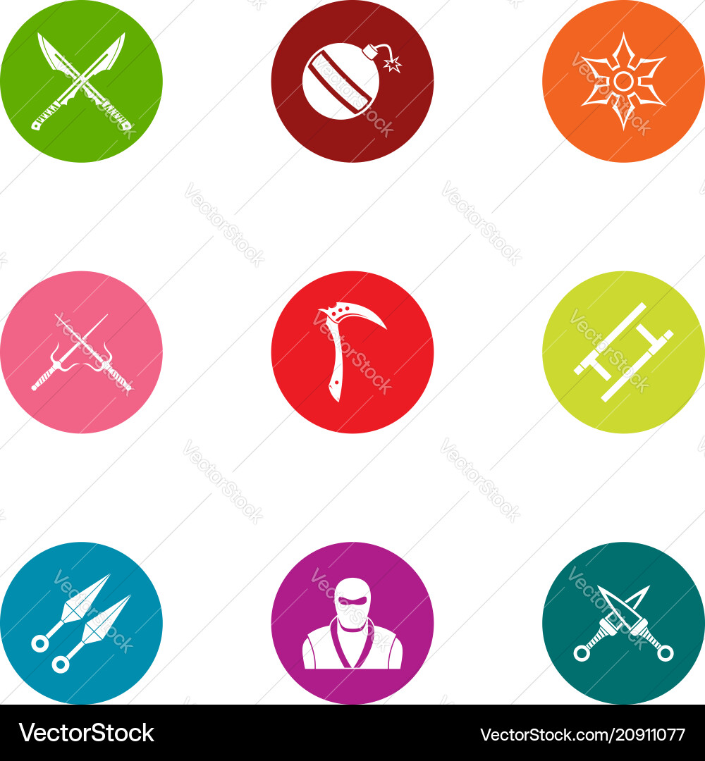 Covert operation icons set flat style Covert operation icons set flat style vector image