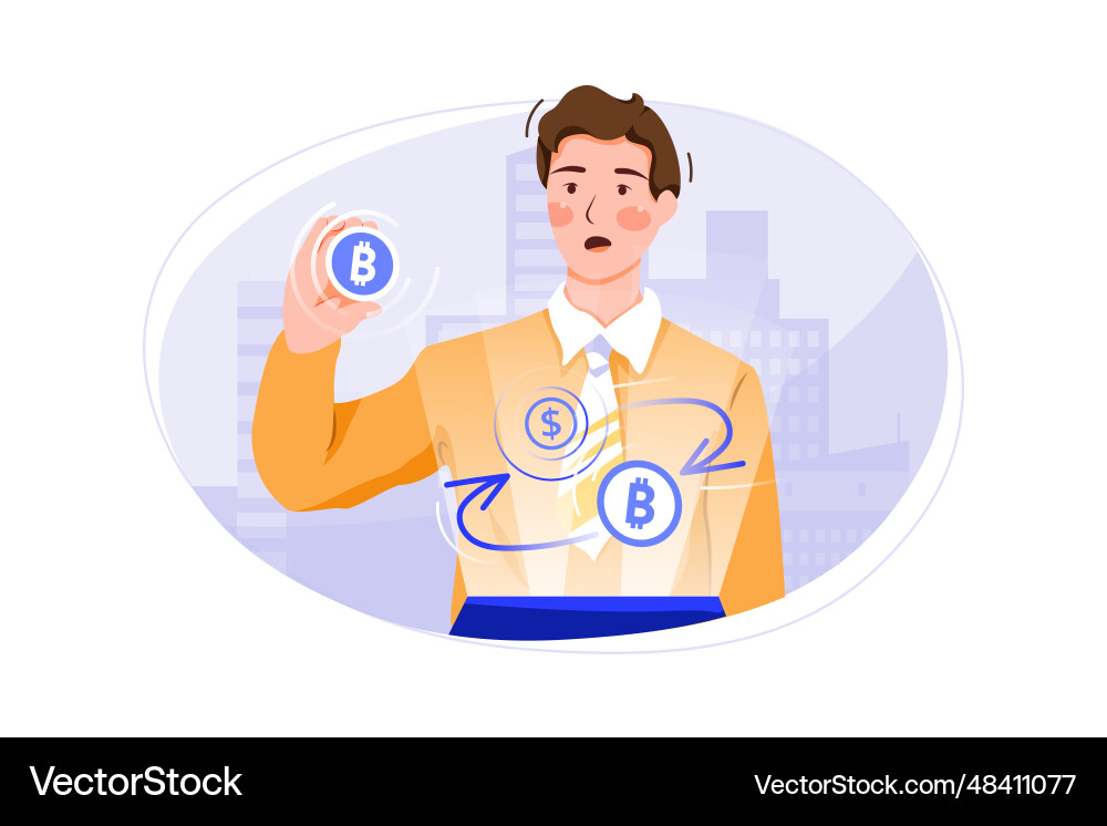 Cryptocurrency exchange Cryptocurrency exchange vector image