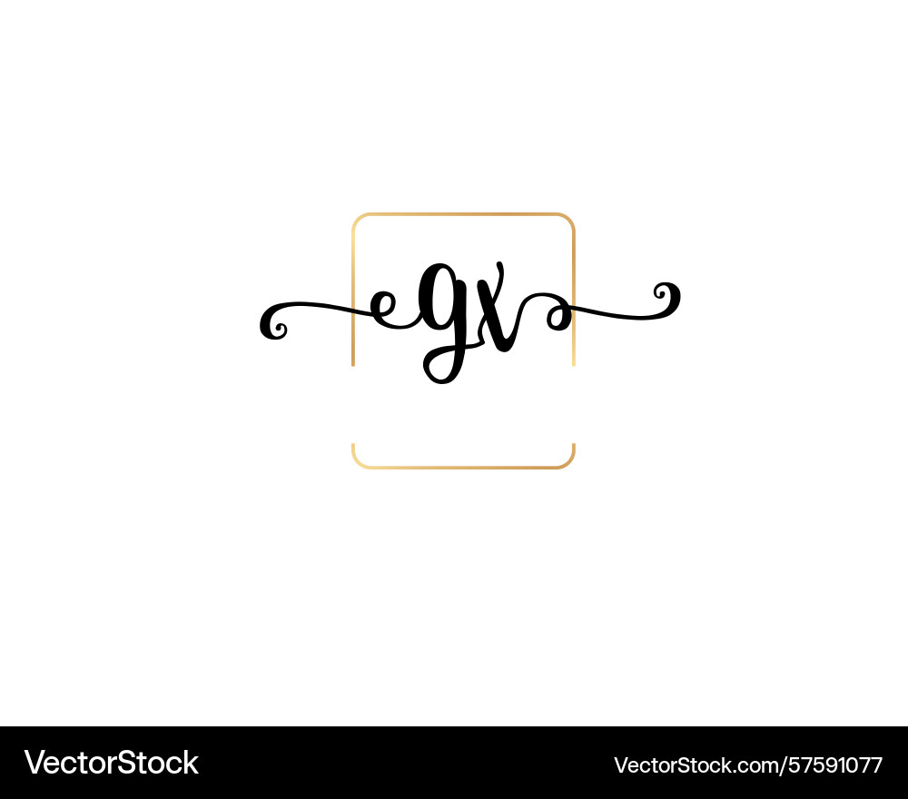 Gx initial handwriting logo design collection Vector Image