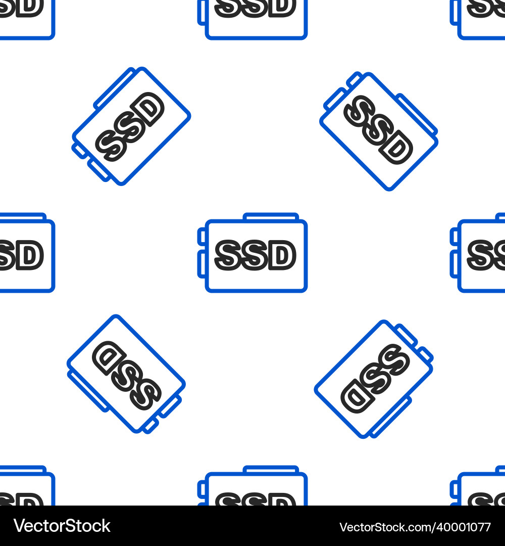 Line ssd card icon isolated seamless pattern Line ssd card icon isolated seamless pattern vector image